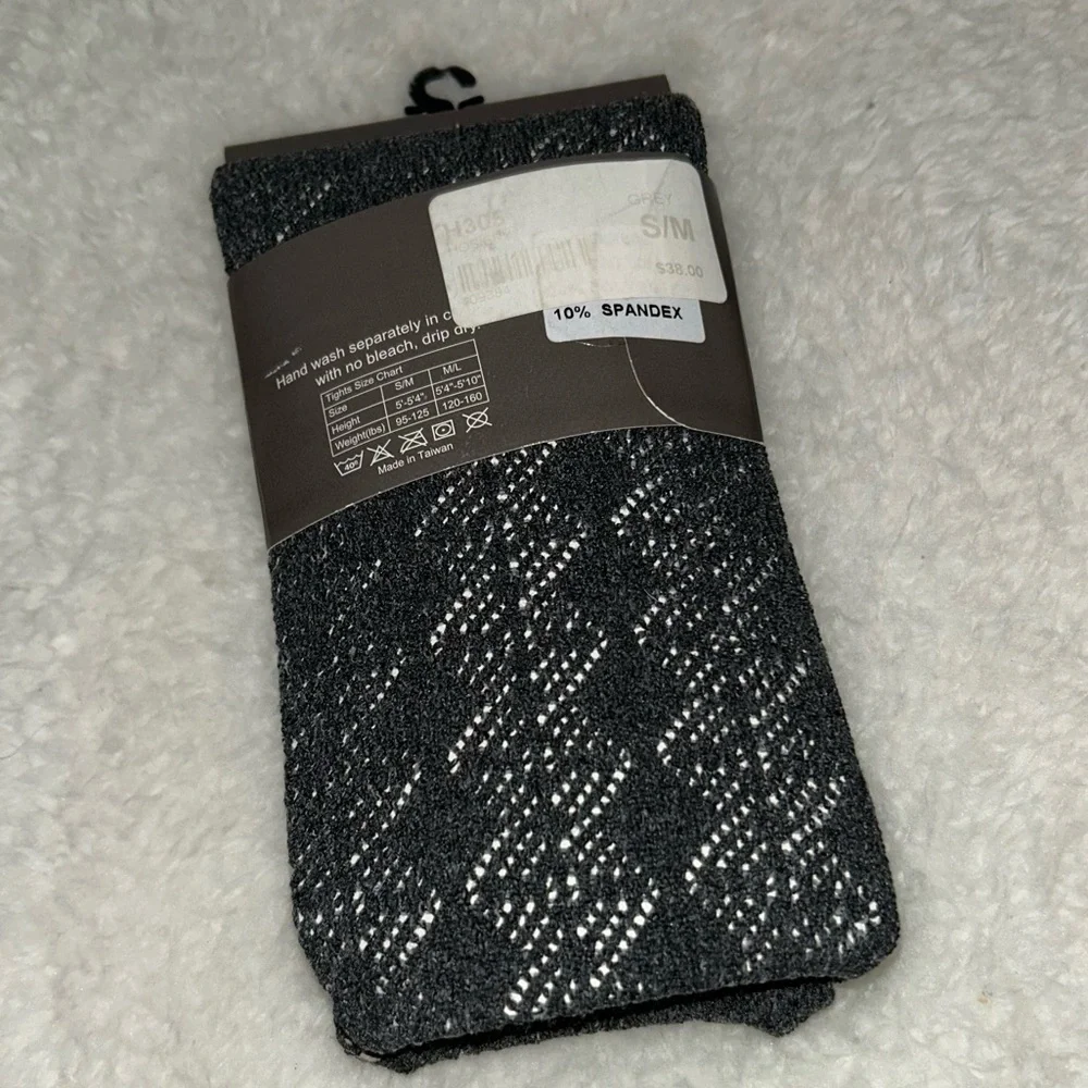 French Curve Patterned Tights Small Medium NEW
